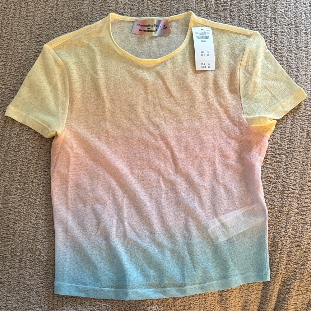 NWT Abercrombie & Fitch Rainbow Gradient Top